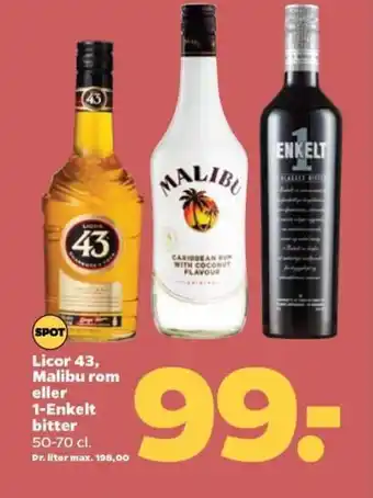 Licor 43, Malibu rom eller 1-Enkelt bitter