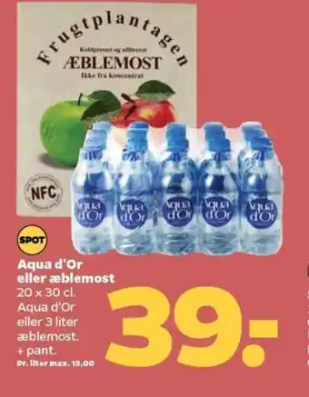 Netto Aqua d'Or eller æblemost tilbud