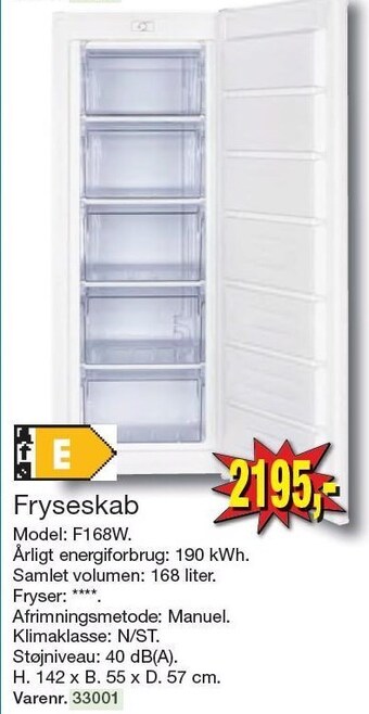 Harald Nyborg Fryseskab tilbud