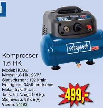 Harald Nyborg Kompressor 1,6 hk tilbud