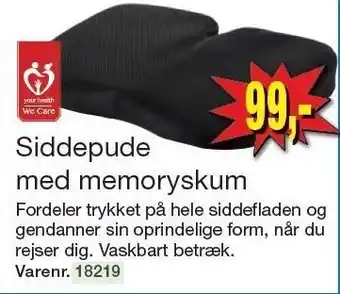 Harald Nyborg Siddepude med memoryskum tilbud