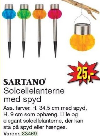 Harald Nyborg Sartano solcellelanterne med spyd tilbud