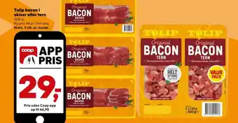 SuperBrugsen Tulip bacon i skiver eller tern tilbud