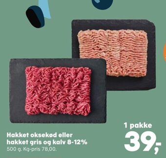 SuperBrugsen Hakket oksekød eller hakket gris og kalv 8-12% tilbud
