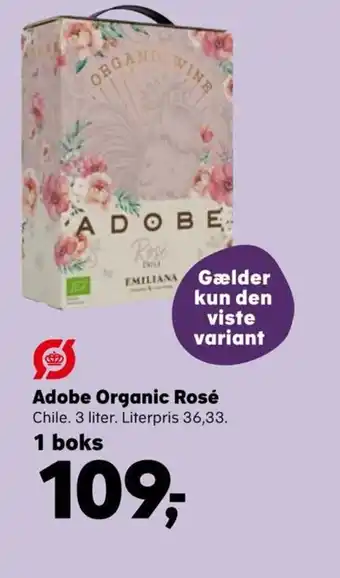 SuperBrugsen Adobe Organic Rosé tilbud