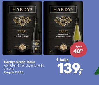 SuperBrugsen Hardys Crest i boks tilbud