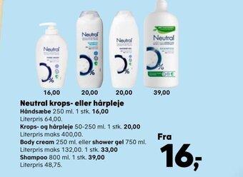 SuperBrugsen Neutral krops- eller hårpleje tilbud
