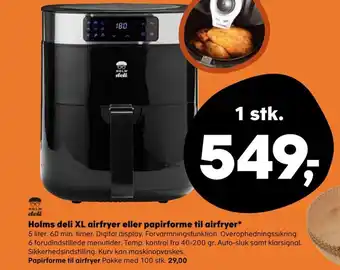 SuperBrugsen Holms deli XL airfryer eller papirforme til airfryer* tilbud