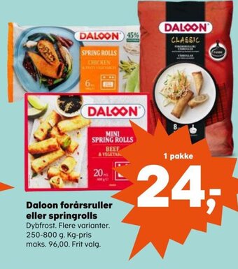 SuperBrugsen Daloon forårsruller eller springrolls tilbud