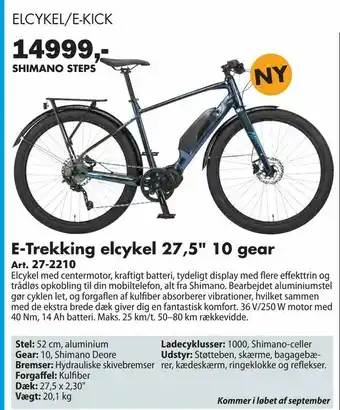 Biltema E-Trekking elcykel 27,5" 10 gear tilbud