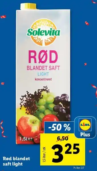 Rød Blandet Saft Light 1.5 Liter