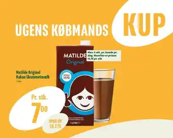 Min Købmand Matilde Original Kakao Skummetmælk 1 Liter tilbud