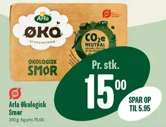 Min Købmand Arla Økologisk Smør 200g tilbud