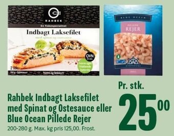 Min Købmand Rahbek Indbagt Laksefilet Med Spinat Og Ostesauce Eller Blue Ocean Pillede Rejer tilbud
