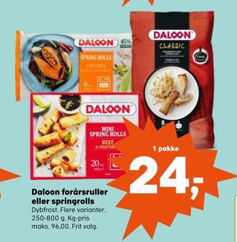 Kvickly Daloon forårsruller eller springrolls tilbud