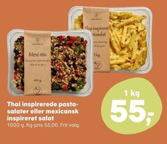 Kvickly Thai inspirerede pastasalater eller mexicansk inspireret salat tilbud