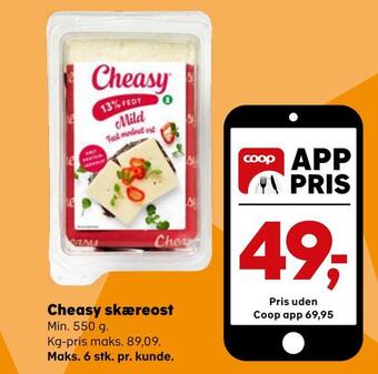 Kvickly Cheasy skæreost tilbud