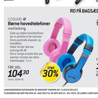 Thansen Børne hovedtelefoner tilbud