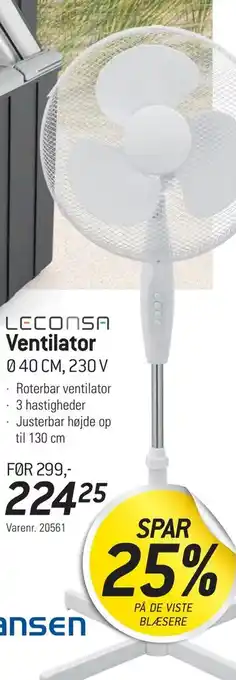 Thansen Ventilator ø 40 cm, 230 v tilbud