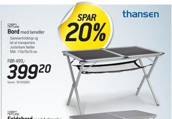 Thansen Bord med lameller tilbud