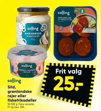 Bilka Sild, grønlandske rejer eller fiskefrikadeller tilbud