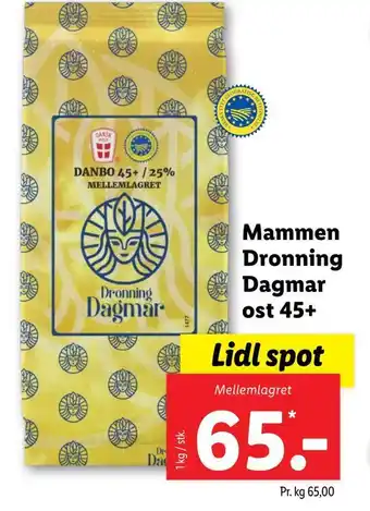 Lidl Mammen dronning dagmar ost 45+ tilbud