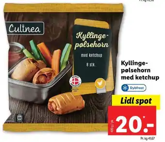 Lidl Kyllingepølsehorn med ketchup tilbud