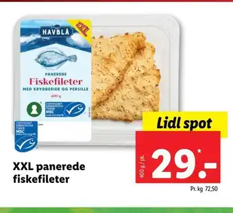 Lidl Xxl panerede fiskefileter tilbud