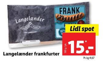 Lidl Langelænder frankfurter tilbud