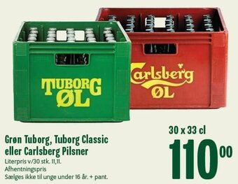 Min Købmand Grøn Tuborg,Tuborg Classic Eller Carlsberg Pilsner tilbud