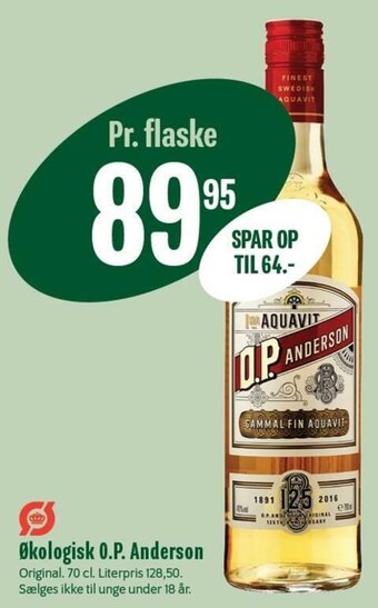 Min Købmand Økologisk O.P. Anderson 70cl tilbud
