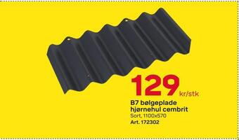 B7 bølgeplade hjørnehul cembrit