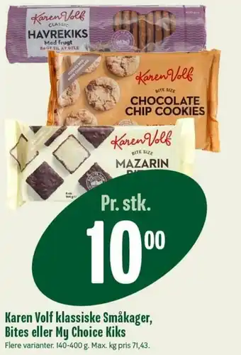 Min Købmand Karen Volf Klassiske Småkager, Bites Eller My Choice Kiks tilbud