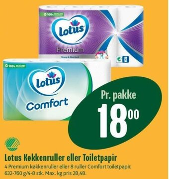 Min Købmand Lotus Køkkenruller Eller Toiletpapir tilbud