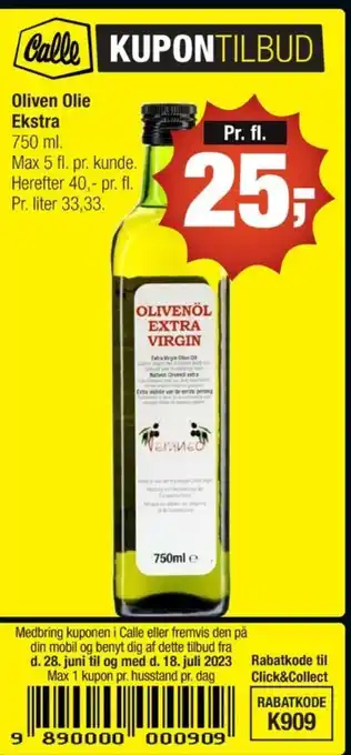Calle Ukendt olivenolie tilbud