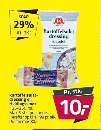 Fleggaard Kartoffelsalatdressing el. hvidløgssmør tilbud