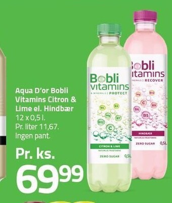 Fleggaard Aqua d'or bobli vitains citron & lime el. hindbær tilbud