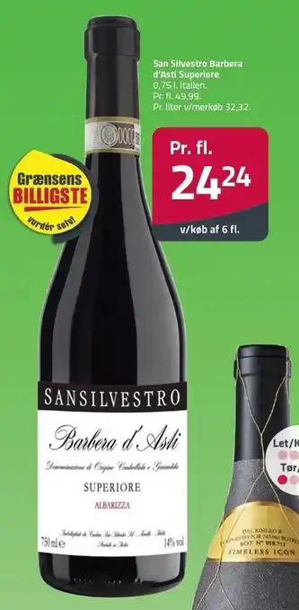Fleggaard San silvestro barbera d'asti superiore - v/køb af 6 fl. tilbud