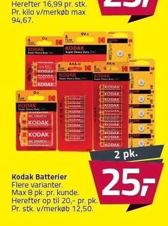 Fleggaard Kodak batterier - 2 pk. tilbud