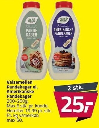 Valsemøllen pandekager el. amerikanske pandekager - 2 stk.