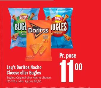 Min Købmand Lay's doritos nacho cheese eller bugles tilbud