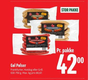 Min Købmand Gøl pølser tilbud