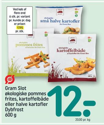REMA 1000 Gram slot økologiske pommes frites, kartoffelbåde eller halve kartofler tilbud