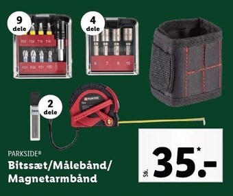 Parkside bitssæt/målebånd/magnetarmbånd