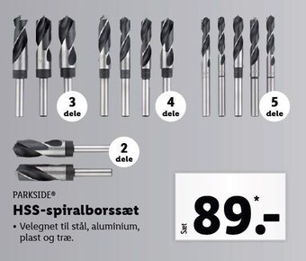 Lidl Parkside hss-spiralborssæt tilbud