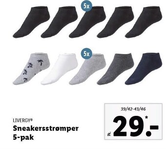 Lidl Livergy sneakersstrømper 5-pak tilbud