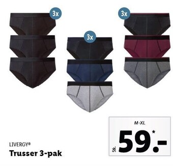 Lidl Livergy trusser 3-pak tilbud
