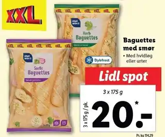 Lidl Baguettes med smør - med hvidløg eller urter tilbud