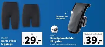 Korte cykelleggings el. smartphoneholder til cyklen