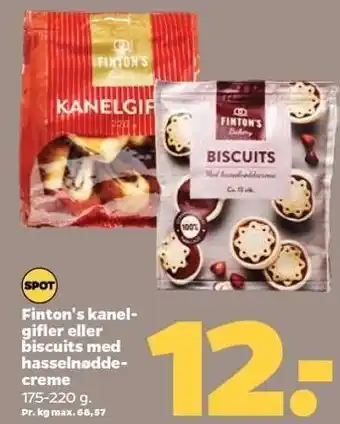 Finton's kanelgifler el. biscuits med. nøddecreme